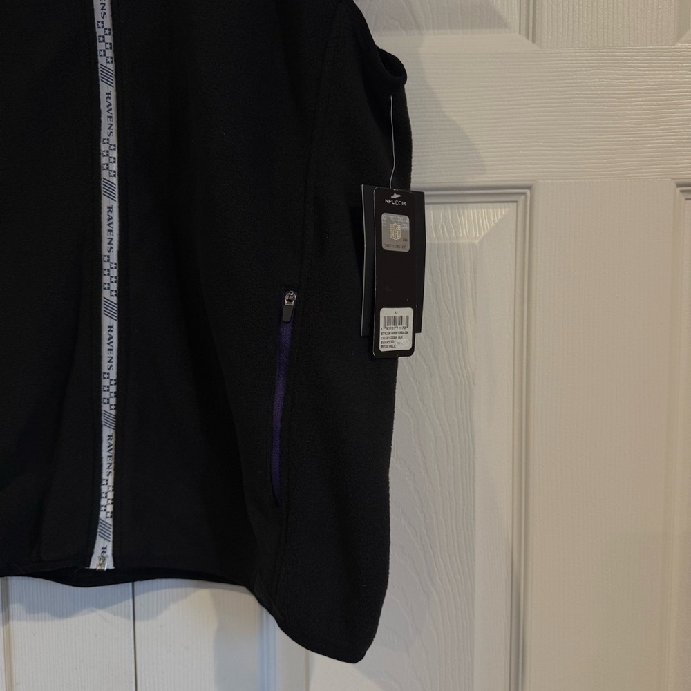 NFL Baltimore Ravens Fleece Vest Men's Medium Black New - Picture 3 of 9